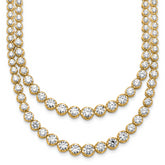 14k 14 3/8 carat Lab Grown Diamond VS+ F+ Complete 16 inch Graduated Layered Tennis Necklace